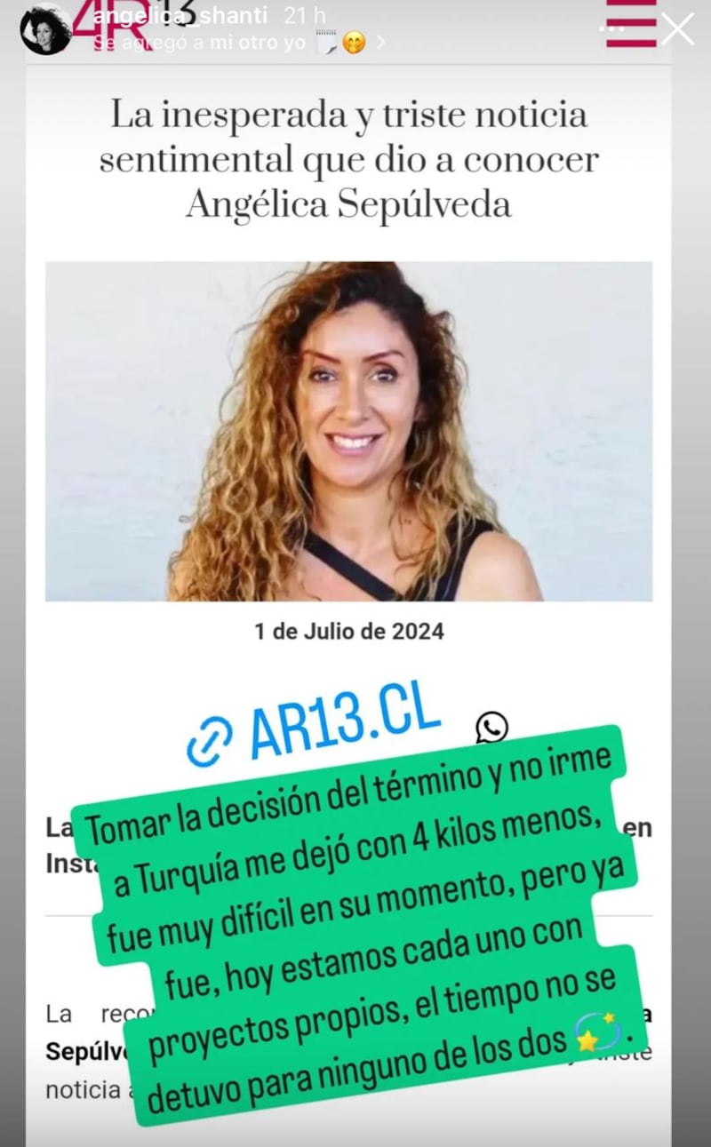 Historia de Angélica Sepúlveda | Instagram