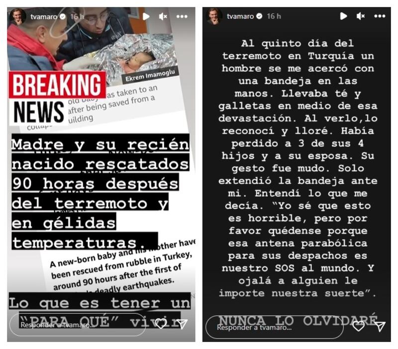 El periodista aseguró que nunca olvidará la experiencia de reportear el terremoto de Turquía.