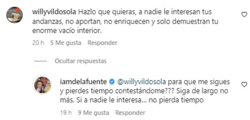 Cristián de la Fuente se molestó con la crítica de un seguidor.