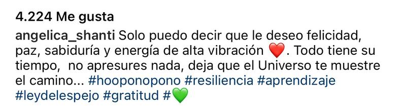 Comentario de Angélica Sepúlveda | Fuente: Instagram