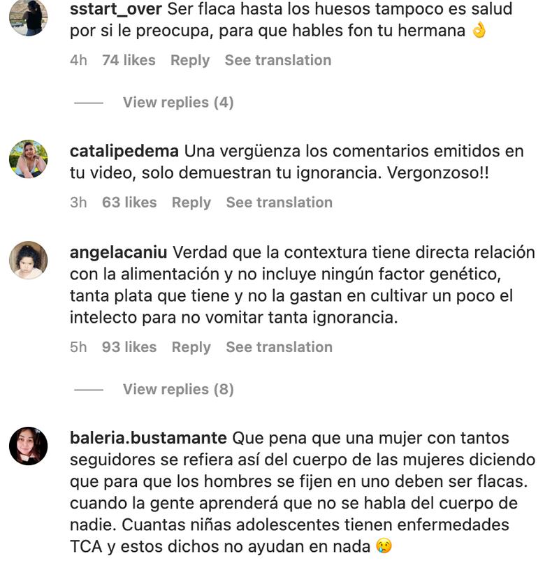 Comentarios contra Cecilia Bolocco