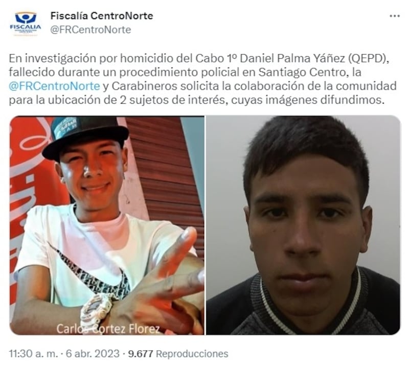 Los ciudadanos venezolanos buscados por las policías nacionales fueron identificados como Carlos Cortez Florez y Luis Lugo Machado.