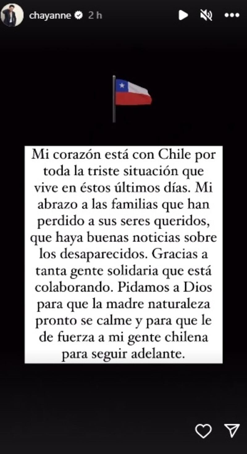 El cantante puertorriqueño escribió un mensaje de apoyo a los damnificados por los incendios de la región de Valparaíso.