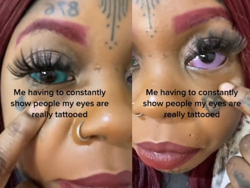 Viral: Mujer se tatuó de color los ojos y podría quedar ciega