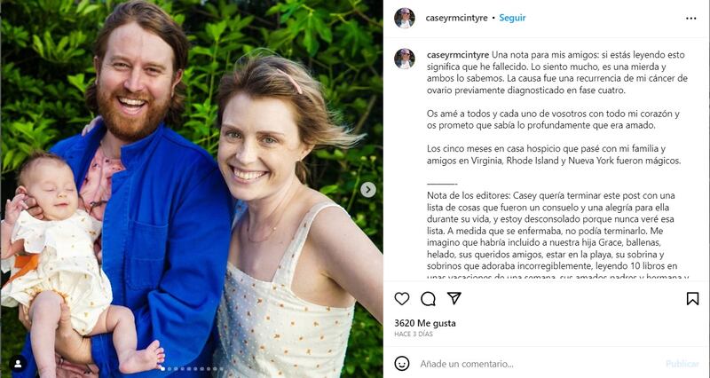 Casey se despidió con esta publicación