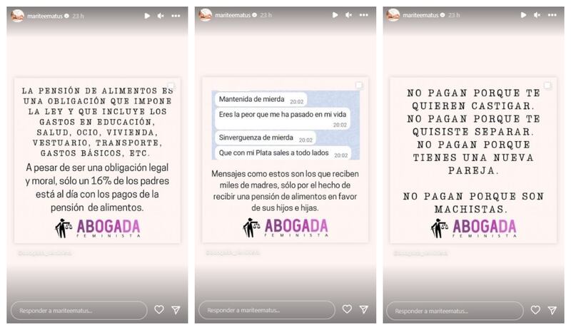 La exesposa de Arturo Vidal publicó a inicios de esta semana una serie de controvertidos posteos en sus redes sociales respecto de los problemas que tienen las mujeres con el pago de la pensión alimenticia por parte de sus exparejas.