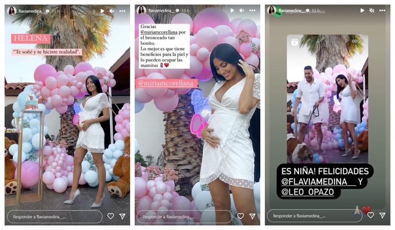 La argentina subió a sus redes sociales varias imágenes y videos de la ceremonia donde dio a conocer el sexo y nombre de su bebé.