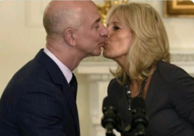 Jill Biden y Jeff Bezos