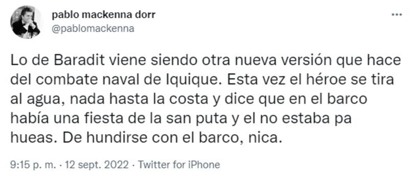 Pablo Mackenna se sumó a los críticos de Jorge Baradit por su libro del proceso constituyente.