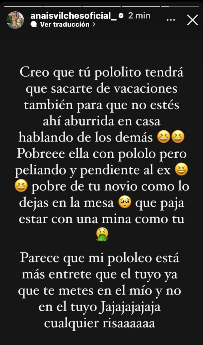 Historia de Anaís Vilches comparando la relación de ella y Marcianeke con la de Ignacia junto a su pareja