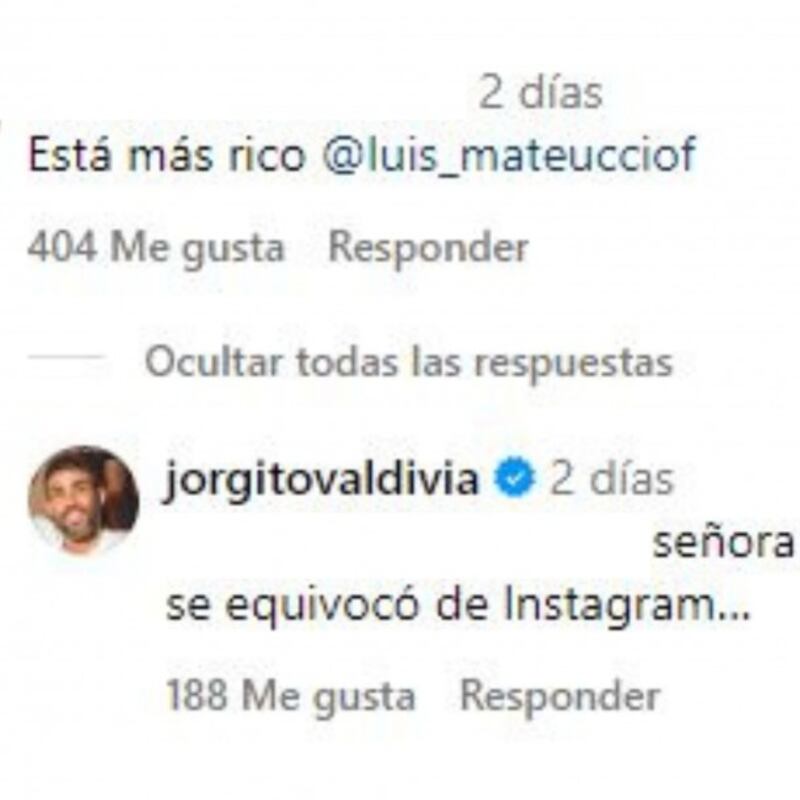 Respuesta de Jorge Valdivia en Instagram