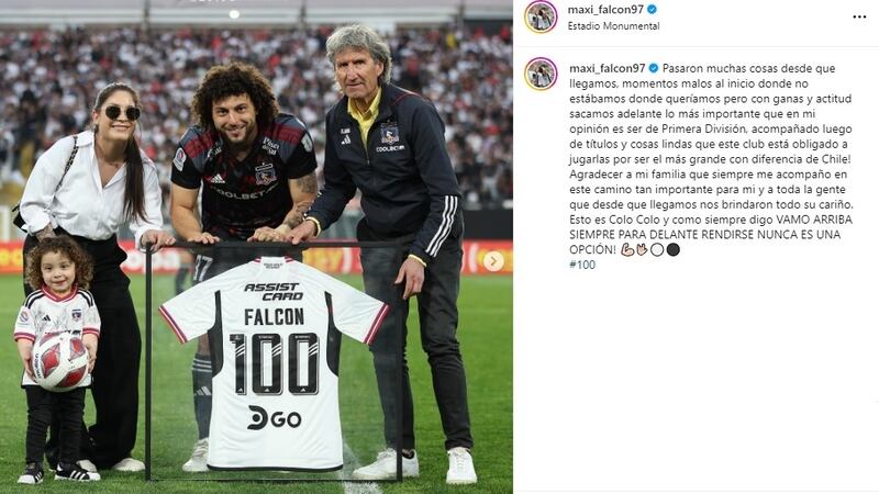 El zaguero uruguayo realizó una provocadora publicación en sus redes sociales para conmemorar sus 100 partidos en Colo Colo.