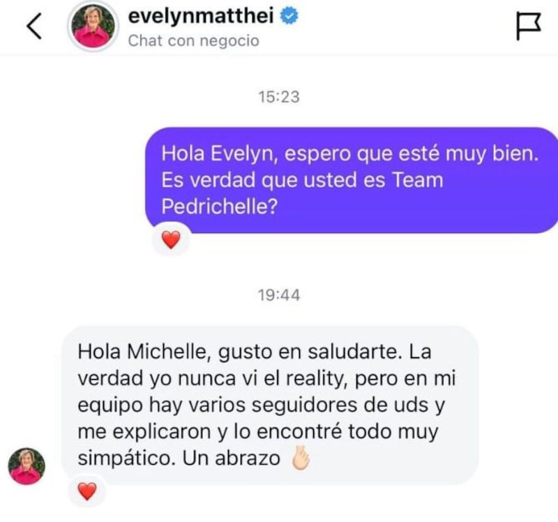 Conversación entre la alcaldesa de Providencia, Evelyn Matthei, y la ganadora de GHCL 2023, Michelle Carvalho