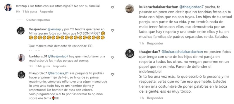 La brasileña explicó el motivo de no publicar fotos en sus redes sociales con los otros hijos del periodista.