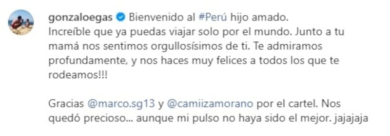 El chico reality emocionó a sus seguidores de redes sociales al mostrar su recibimiento a Noah en Perú.