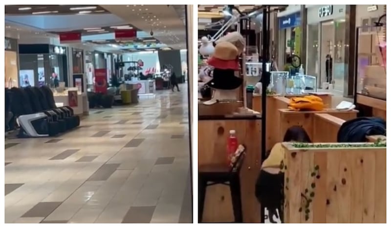 Los delincuentes dispararon sus armas de fuego al momento de huir del lugar luego de haber asaltado este domingo una de las tiendas del Mall Plaza Oeste.