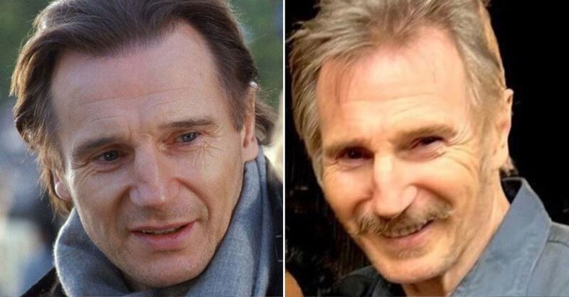 Liam Neeson en 'Realmente amor' y en la actualidad