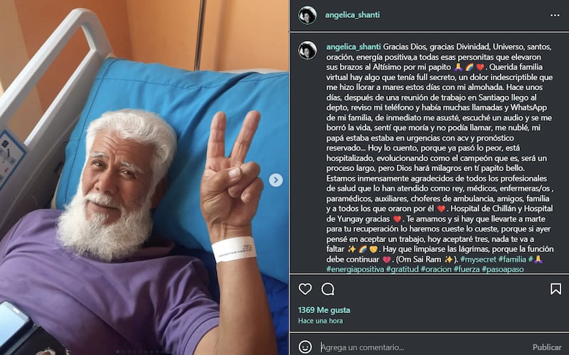 Publicación de Angélica Sepúlveda sobre su padre | Instagram