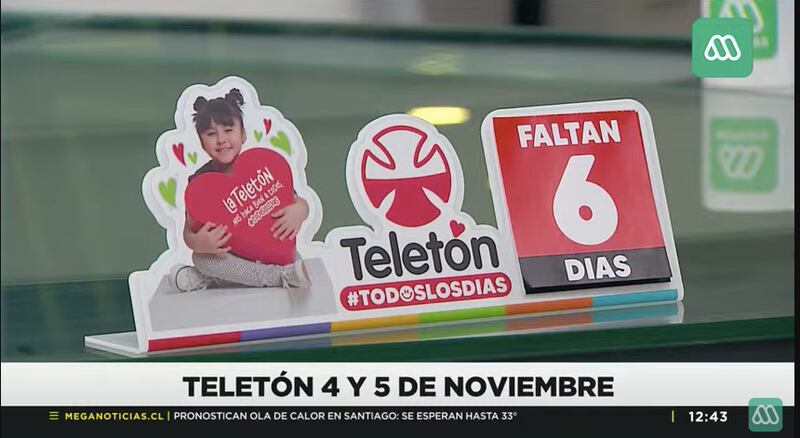 Calendario de la Teletón | Captura: Meganoticias Alerta