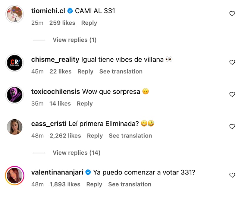 Comentarios sobre Camila Andrade tras confirmación para "Gran Hermano" | Captura: Instagram