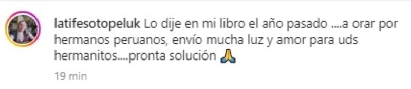 La tarotista aseguró en sus redes sociales que una de sus predicciones para este año había sido la destitución del presidente Pedro Castillo.