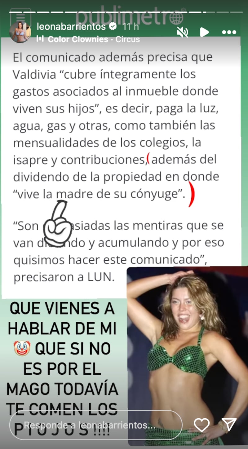 Historia de Adriana Barrientos | Captura: Instagram