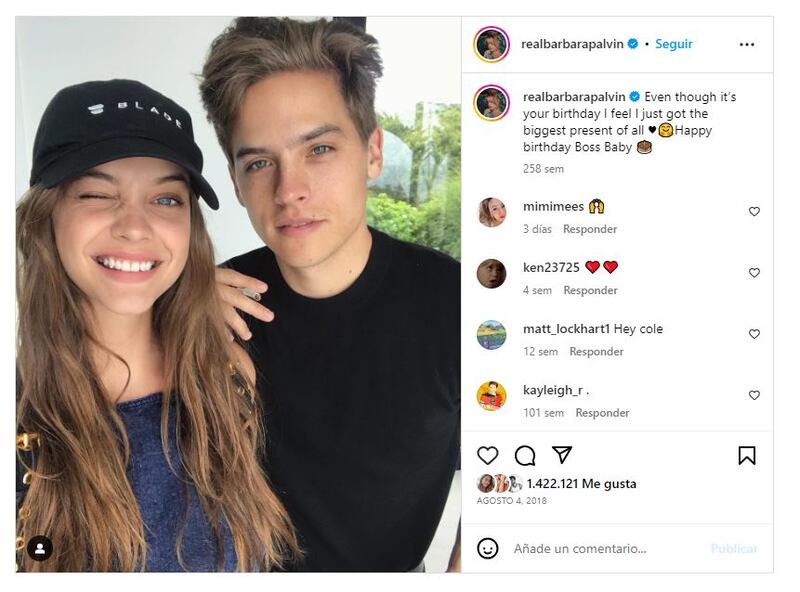 Barbara Palvin y Dylan Sprouse comenzaron una relación en 2018