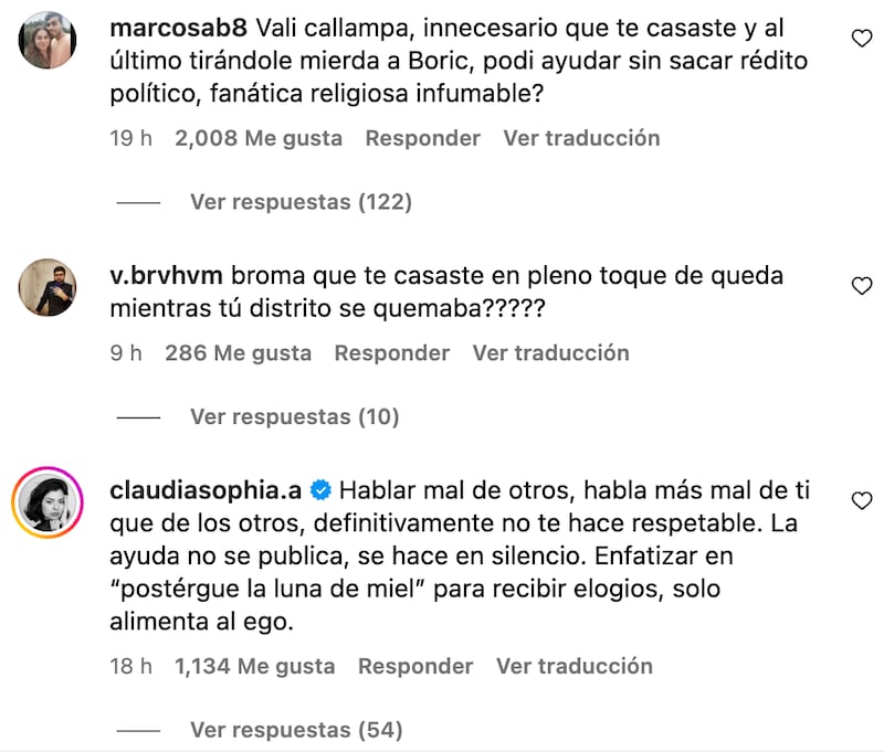 Críticas a Chiara Barchiesi | Fuente: Instagram