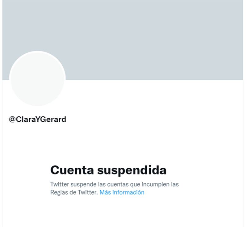 La cuenta de Clara Chía y Gerard Piqué fue suspendida.