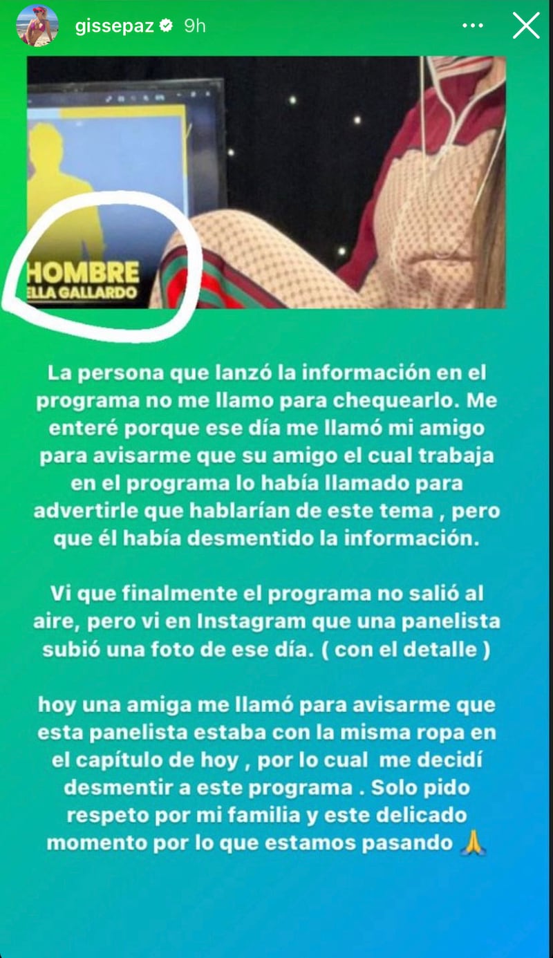 Historia de Gissella Gallardo | Instagram