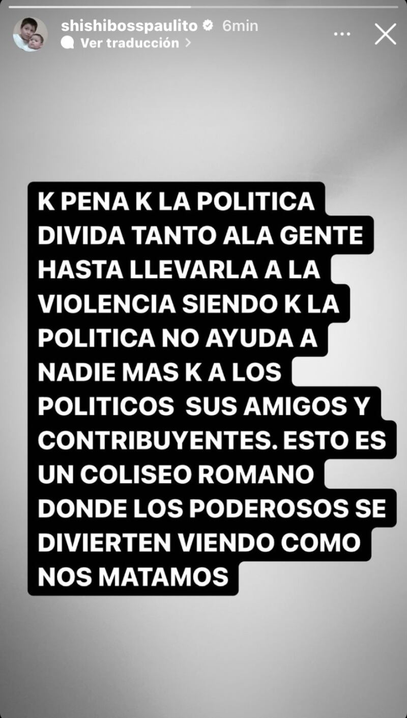 Pablo Chill-E sacó la voz por división y violencia política.