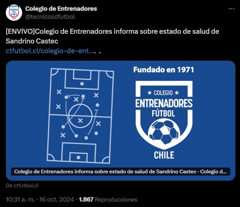 Pese a las primeras informaciones que aseguraban la muerte del exfutbolista, en el Colegio de Entrenadores de Chile aclararon que el deportista de 64 años se mantenía en estado grave en el hospital Sótero del Río.