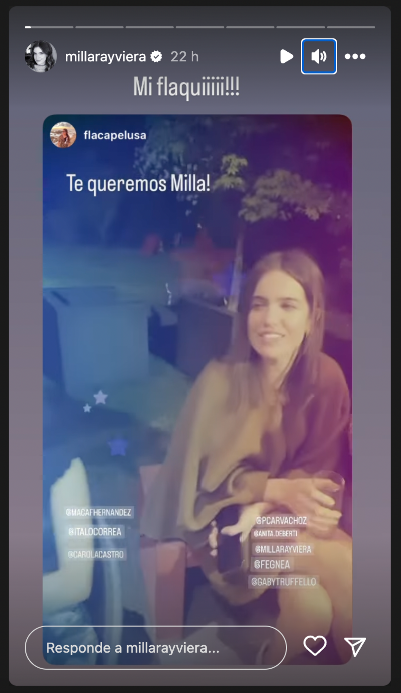 Historias Millaray Viera - Fuente: Instagram