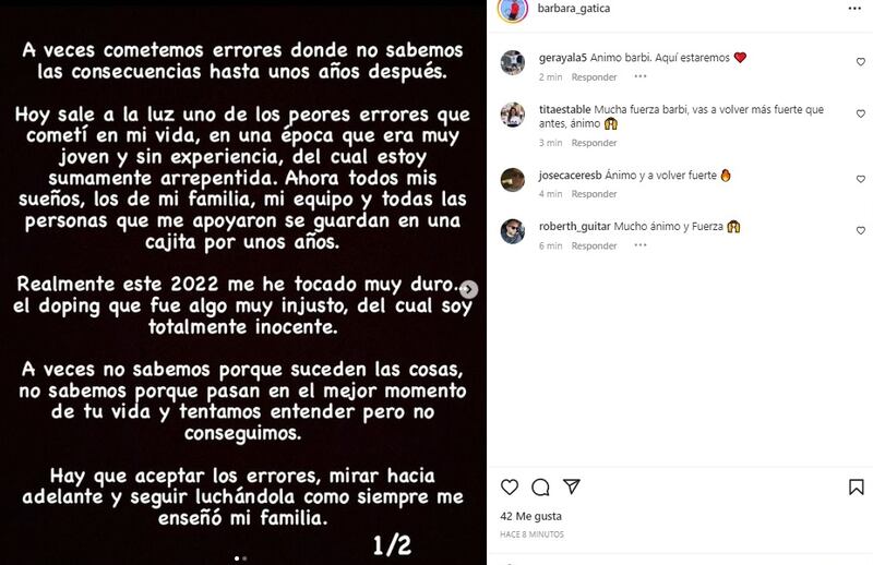 La raqueta nacional reconoció su "error" y recomendó a los futuros tenistas chilenos que "piensen bien en las decisiones que toman, a veces un error cuesta muy caro".