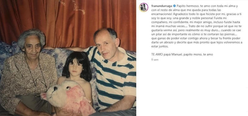 La modelo sufrió la pérdida de su padre a inicios de este año, y según reconoce, no ha podido superar la muerte de su progenitor.