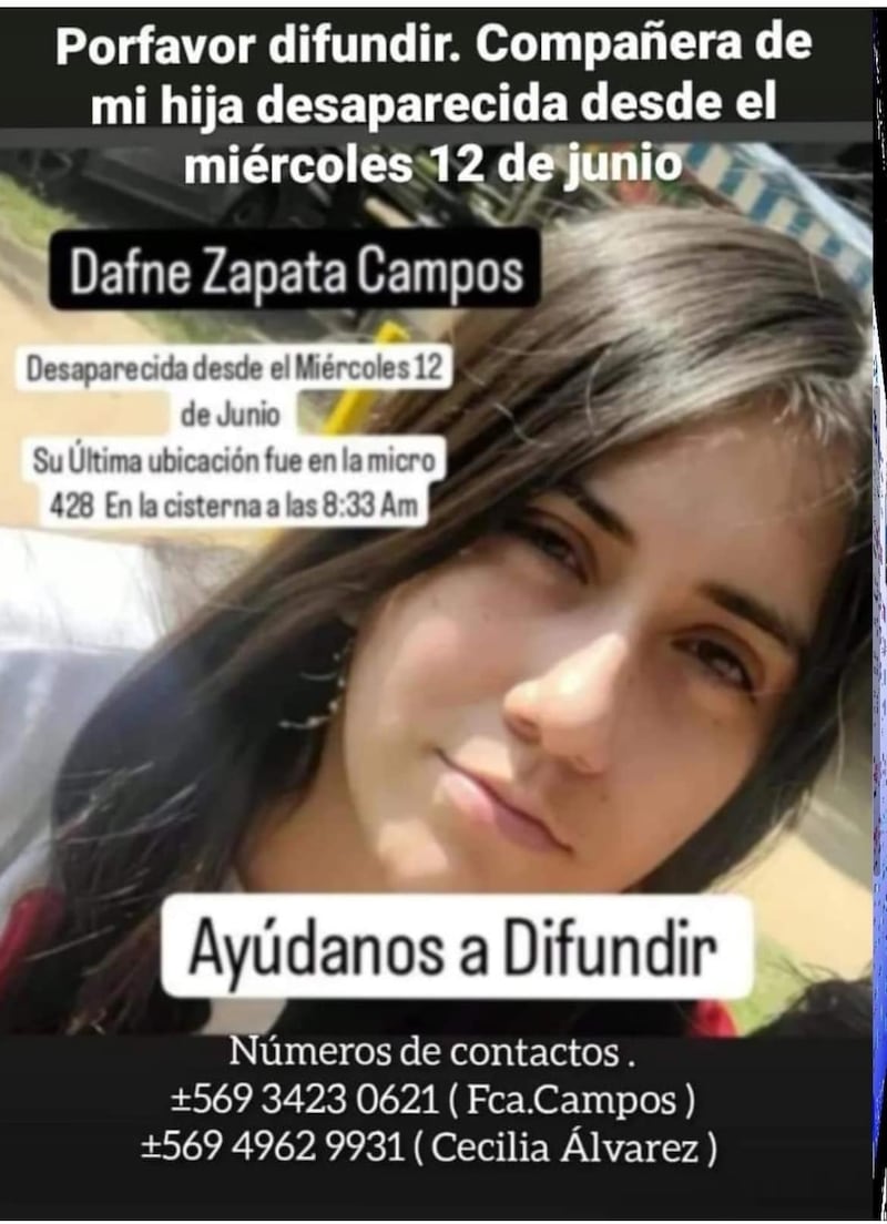 Desaparición Dafne Zapata | Fuente: Facebook