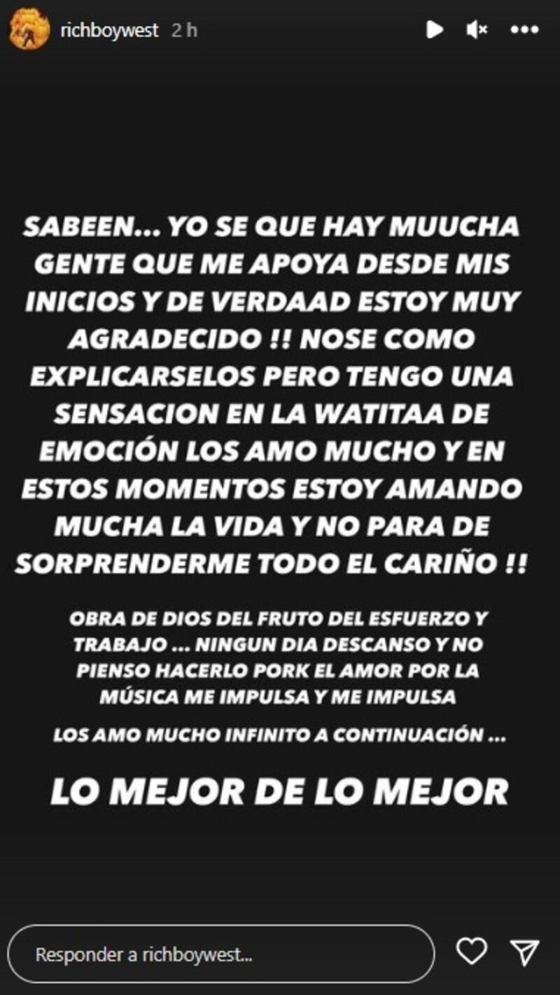 El cantante urbano publicó en sus redes sociales un sentido mensaje luego de confirmarse su show en el Festival de Viña del Mar del próximo año.