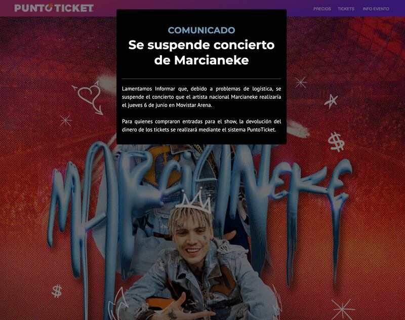 Marcianeke suspende show