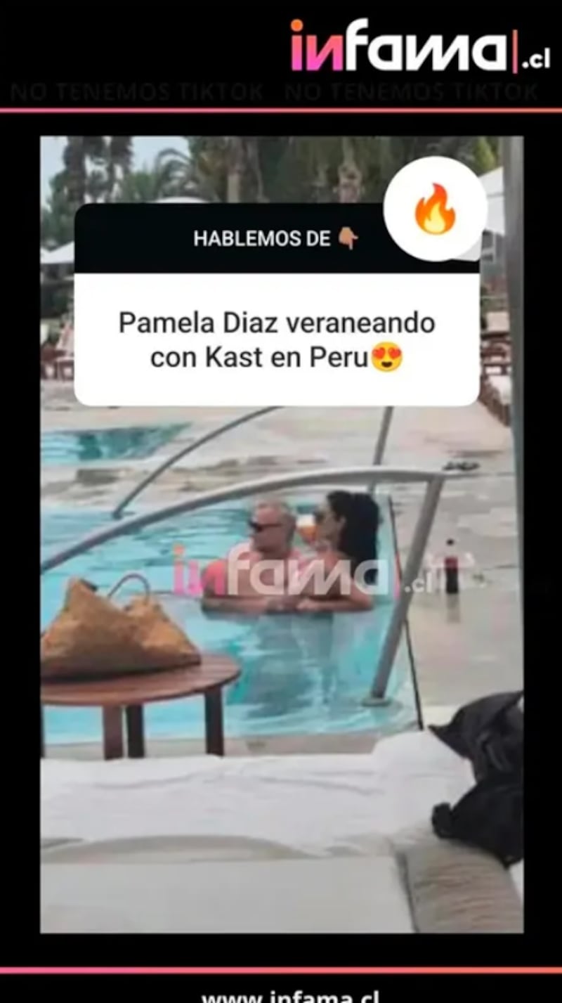 Pamela Díaz y Felipe Kast fotografiados en viaje a Perú.