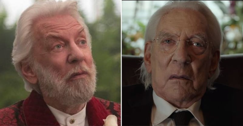 Donald Sutherland en 'Los juegos del hambre: sinsajo - parte 2' y en la actualidad