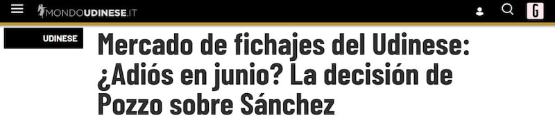 El medio deportivo italiano reveló el deseo del presidente de Udinese, de poner término al contrato que firmó por dos temporadas con el delantero chileno.