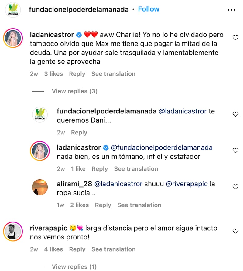 Dani Castro en contra de su ex