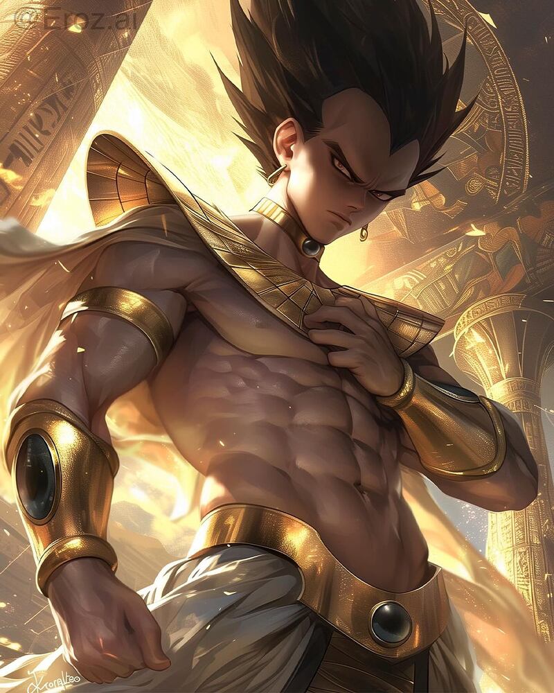 Vegeta según la inteligencia artificial. Foto: Universo MID