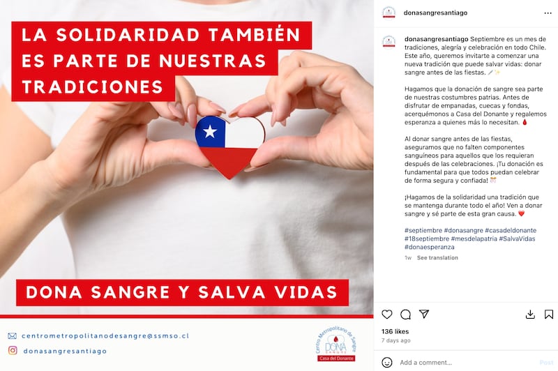 Donación de sangre antes del 18