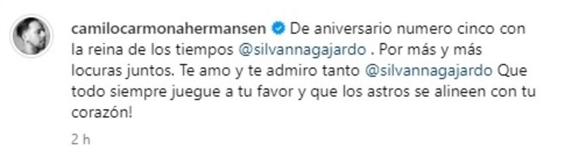 El actor también su unió a los festejos de su esposa por los cinco años de matrimonio que cumplieron este fin de semana.