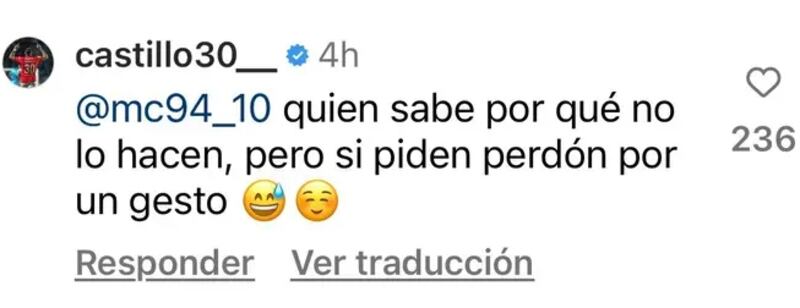 El delantero de la UC cuestionó a Cruzados por pedir disculpas por su gesto obsceno en el clásico universitario y reclamar a la ANFP por los hinchas de la U que bajo marquesina "tiraron piedras, monedas y escupos a la banca" del club estudiantil.