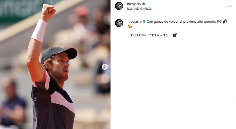 El tenista nacional prometió tomarse revancha el próximo año en Roland Garros.