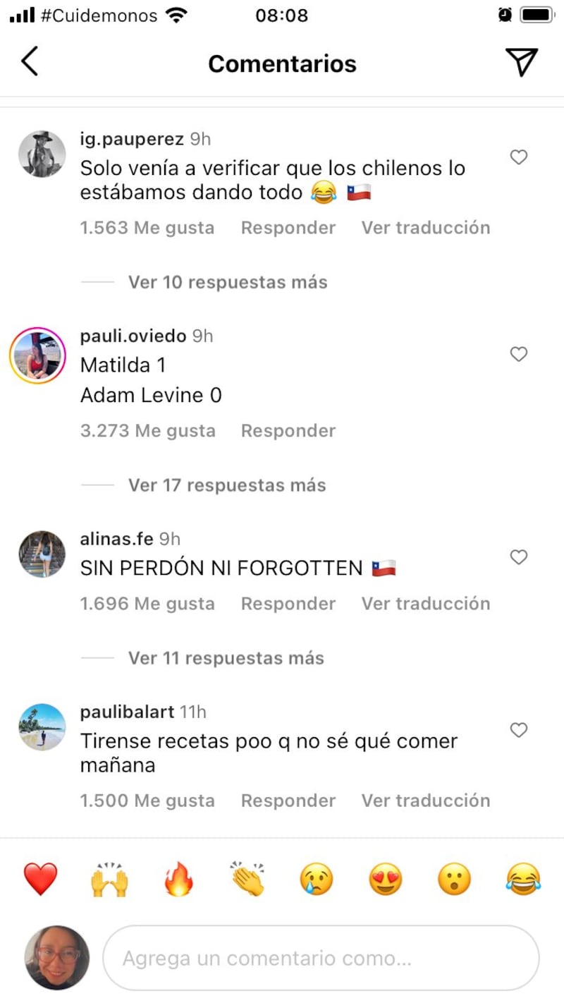 Comentarios a Adam Levine