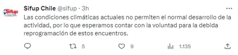 El sindicato de futbolistas pidió a la ANFP suspender todos los partidos programadas desde la Sexta Región al sur del país.