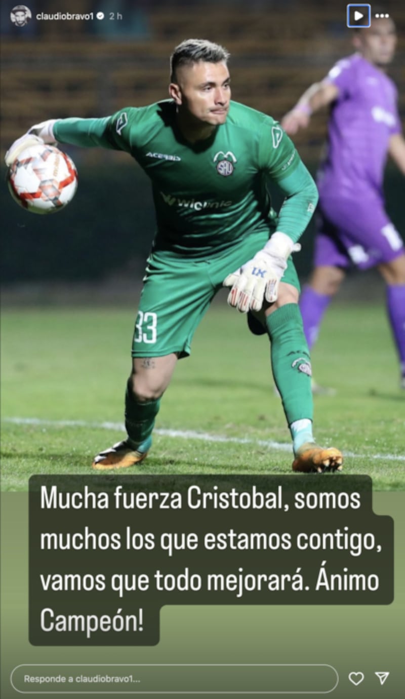 El sentido mensaje de Claudio Bravo a Cristóbal Campos. Captura de Instagram